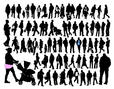 Silhouettes of ordinary people